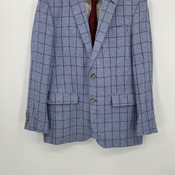 STAFFORD jacket blazer sport coat blue 40L - Picture 4 of 9